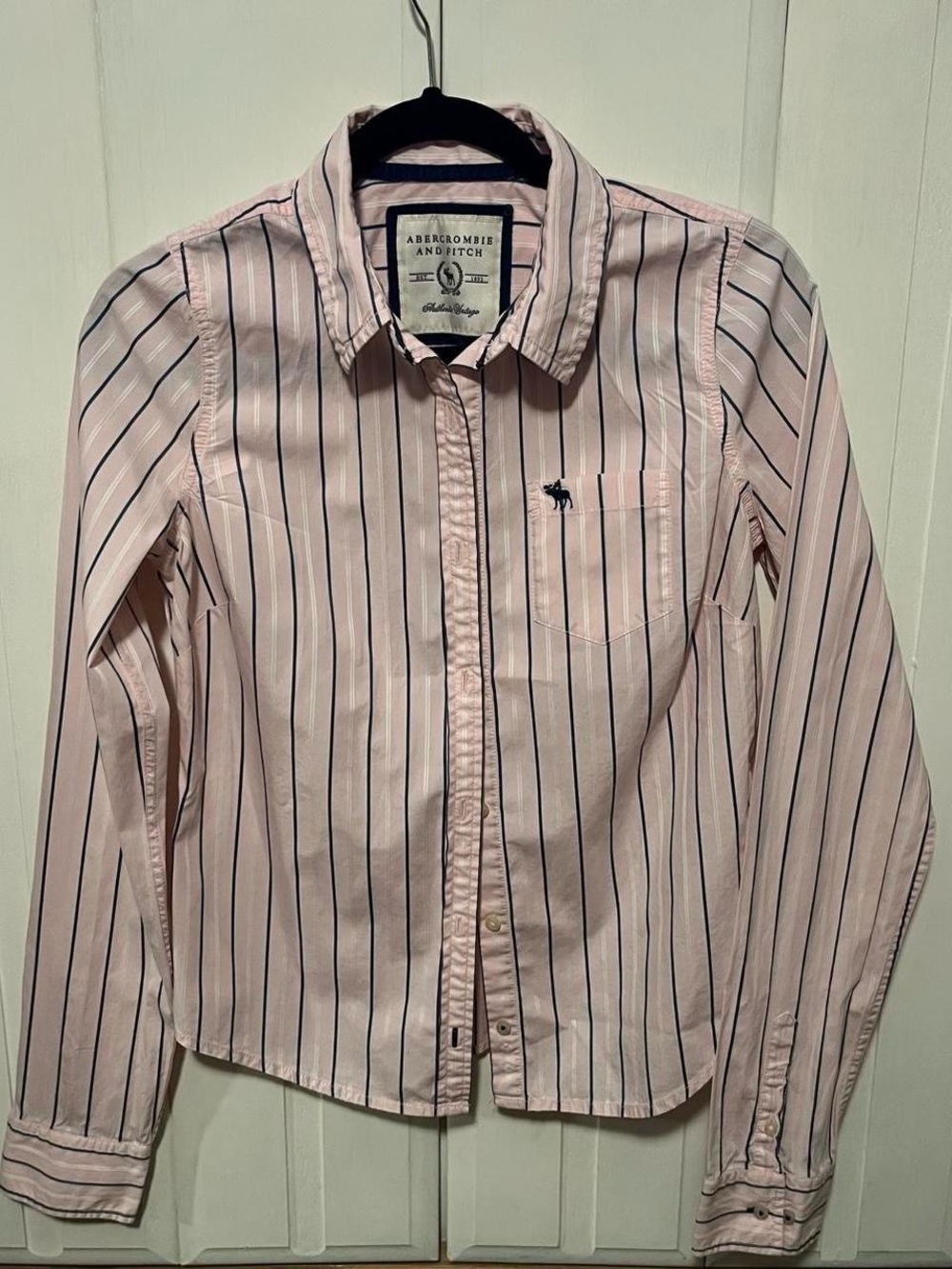 Abercrombie & Fitch Pink Striped Button-Down Shirt